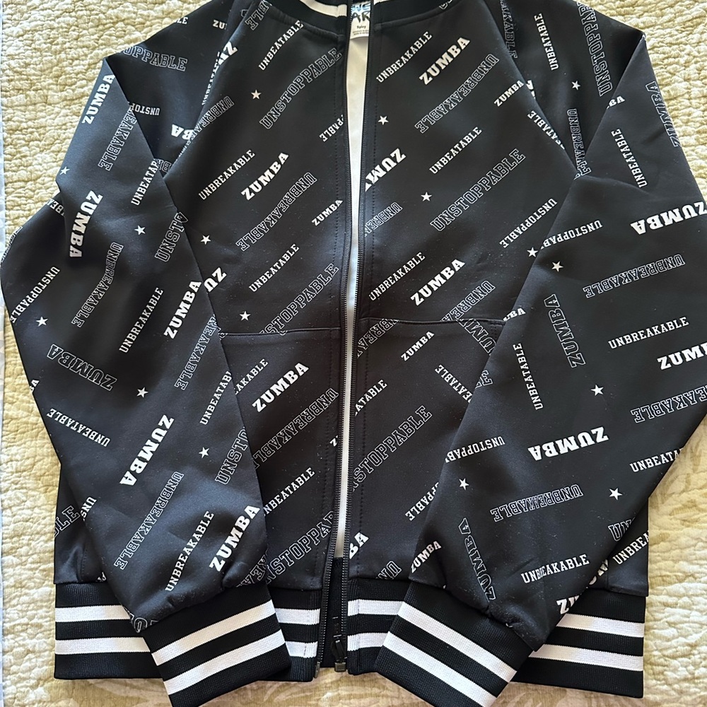 Zumba wear  black with white print super cute jacket